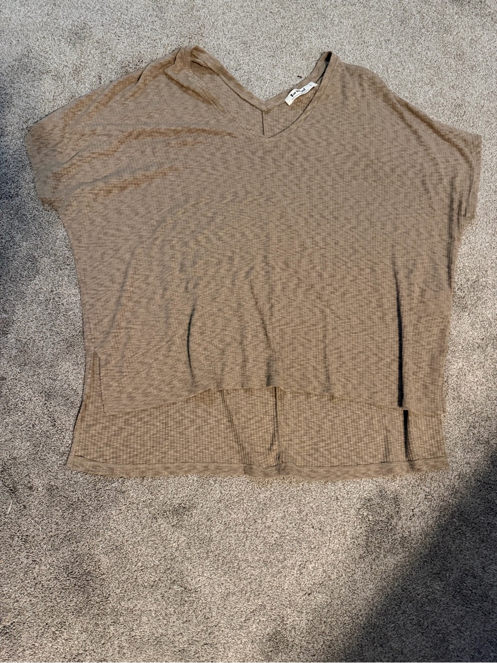 Three Bird Nest Taupe V-Neck Lightweight Tunic